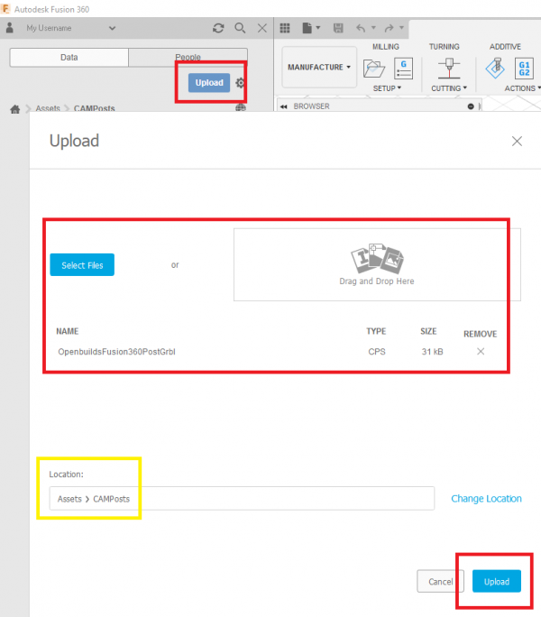 fusion 360 post processor library